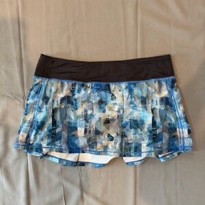 Lululemon Pace Rival Skirt Sun Dazed Multi Blue Super Dark Size 8